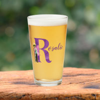 Campy Lila Shimmer Illustriert Letter R