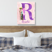 Campy Lila Shimmer Illustriert Letter R Leinwanddruck (Insitu (Schlafzimmer))
