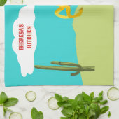 Campy Western Cowgirl auf Pferd Personalisiert Geschirrtuch (Gefaltet)