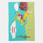 Campy Western Cowgirl auf Pferd Personalisiert Geschirrtuch (Vertikal)