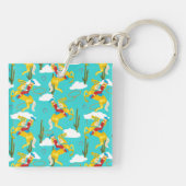 Campy Western Cowgirl auf Pferd Personalisiert Schlüsselanhänger (Rückseite)