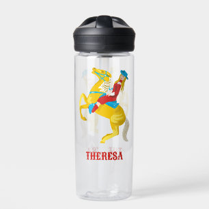 Campy Western Cowgirl auf Pferd Personalisiert Trinkflasche