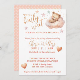 Can Bearly Wait Girl Teddy Bear Asleep auf Cloud Einladung