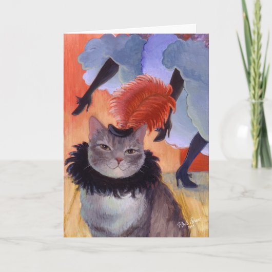 Can-Can-Kabaretttänzer-Katze Karte (Vorderseite)