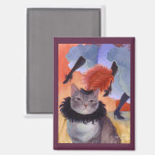 Can-Can-Kabaretttänzer-Katze Magnet (Vorderseite/Rückseite)