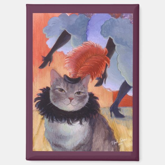 Can-Can-Kabaretttänzer-Katze Magnet (Vorderseite)