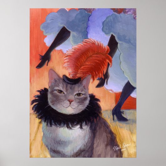 Can-Can-Kabaretttänzer-Katze Poster (Vorne)