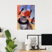 Can-Can-Kabaretttänzer-Katze Poster (Heimbüro)