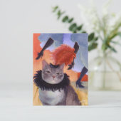 Can-Can-Kabaretttänzer-Katze Postkarte (Stehend Vorderseite)
