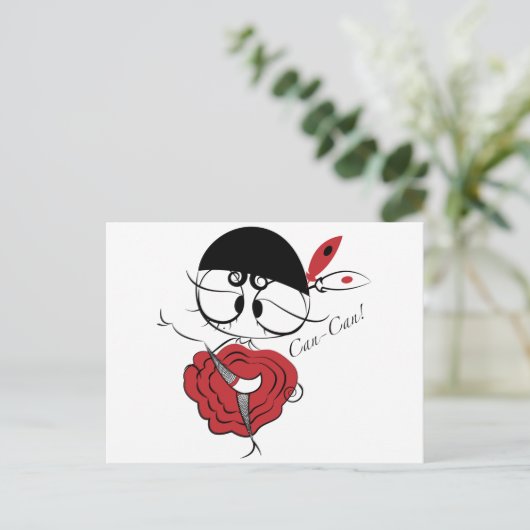 Can-Can-Tänzerin Postkarte (Stehend Vorderseite)