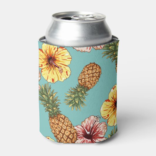 Can Cooler - Ananas und Hibiskus Dosenkühler (Kanne Vorderseite)
