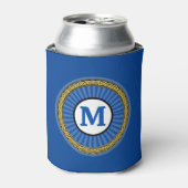 Can Cooler - Blau - Personalisiert - Initial hinzu Dosenkühler (Kanne Vorderseite)
