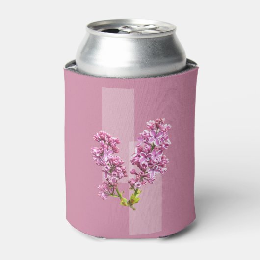 Can Cooler - Lilacs on Lavender Background Dosenkühler (Kanne Vorderseite)