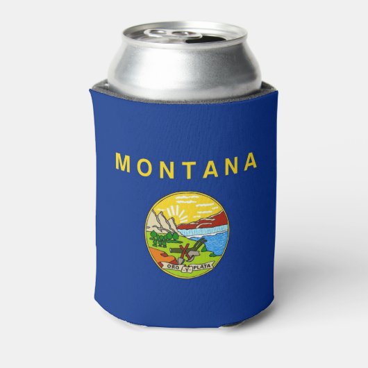 Can Cooler mit der Fahne von Montana Staat, USA. Dosenkühler (Kanne Rückseite)