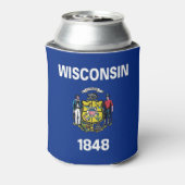 Can Cooler mit der Fahne von Wisconsin Staat, USA. Dosenkühler (Kanne Rückseite)