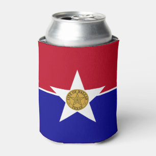 Can Cooler mit der Flagge von Dallas City, USA Dosenkühler