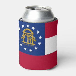 Can Cooler mit der Flagge von Georgia Staat, USA. Dosenkühler