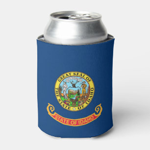 Can Cooler mit der Flagge von Idaho Staat, USA. Dosenkühler