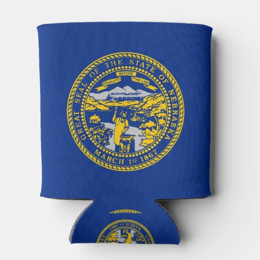 Can Cooler mit der Flagge von Nebraska Staat, USA. Dosenkühler (Rückseite)