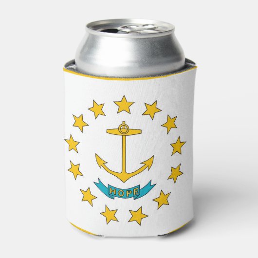 Can Cooler mit der Flagge von Rhode Island, USA. Dosenkühler (Kanne Vorderseite)