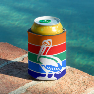 Can Cooler mit der Flagge von St. Petersburg, Flor Dosenkühler