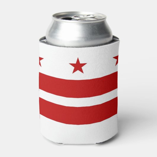 Can Cooler mit der Flagge von Washington DC, USA. Dosenkühler (Kanne Vorderseite)