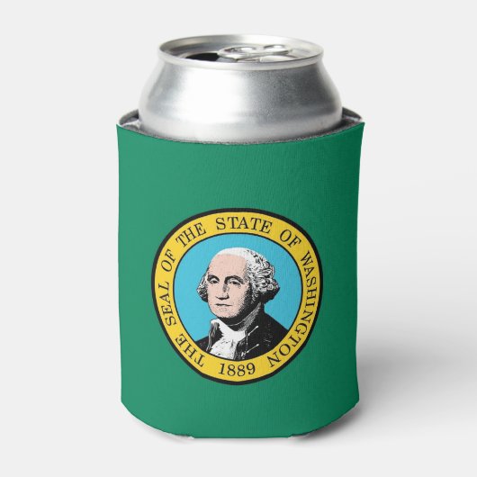 Can Cooler mit der Flagge von Washington Staat, US Dosenkühler (Kanne Vorderseite)