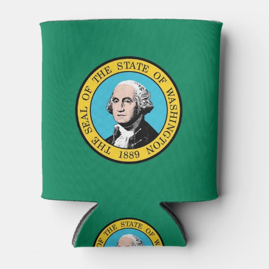 Can Cooler mit der Flagge von Washington Staat, US Dosenkühler (Vorderseite)