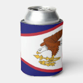 Can Cooler mit Fahne von Amerikanisch Samoa, USA. Dosenkühler (Kanne Vorderseite)