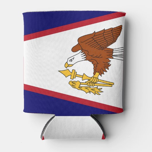 Can Cooler mit Fahne von Amerikanisch Samoa, USA. Dosenkühler (Vorderseite)