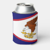 Can Cooler mit Fahne von Amerikanisch Samoa, USA. Dosenkühler (Kanne Rückseite)