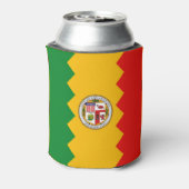 Can Cooler mit Fahne von Los Angeles, USA. Dosenkühler (Kanne Rückseite)