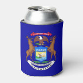 Can Cooler mit Fahne von Michigan Staat, USA. Dosenkühler (Kanne Vorderseite)