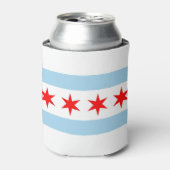 Can Cooler mit Flagge von Chicago, Illinois, USA. Dosenkühler (Kanne Vorderseite)