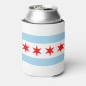 Can Cooler mit Flagge von Chicago, Illinois, USA. Dosenkühler (Kanne Rückseite)