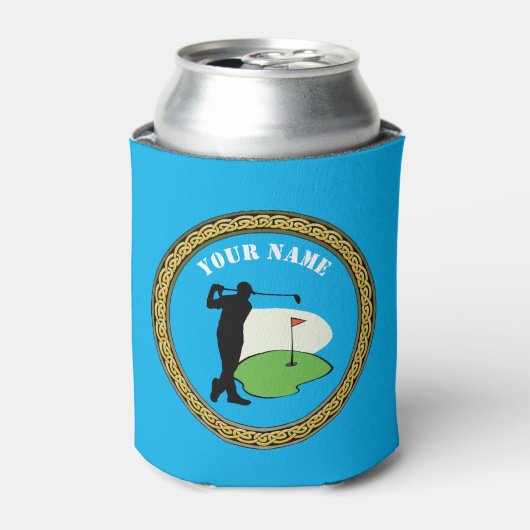 Can Cooler - Name hinzufügen - Golfer Dosenkühler (Kanne Vorderseite)