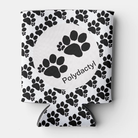 Can Cooler - Polydactyl Cat Prints (v2) Dosenkühler (Vorderseite)