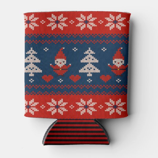 Can Cooler small Ugly Sweater Santa Claus Knit Dosenkühler (Vorderseite)