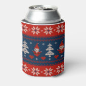 Can Cooler small Ugly Sweater Santa Claus Knit Dosenkühler (Kanne Rückseite)