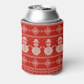 Can Cooler small Ugly Sweater with Snowmen Knit Dosenkühler (Kanne Rückseite)