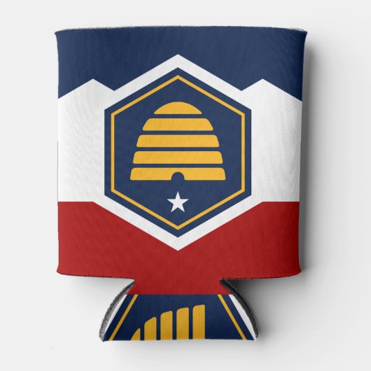 Can Cooler with new flag of Utah State, USA Dosenkühler (Vorderseite)