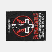 Can Do All Things Baseball Religious Christian Men Fleecedecke (Vorderseite (Horizontal))