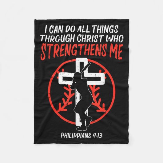 Can Do All Things Baseball Religious Christian Men Fleecedecke (Vorderseite)