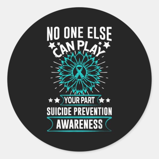 Can Ever Play Your Part Suicide Prevention Awarene Runder Aufkleber (Vorderseite)
