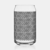 Can Glass Black White Hexagon Geometric Pattern Dosenglas (Vorderseite)