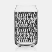 Can Glass Black White Hexagon Geometric Pattern Dosenglas (Rückseite)