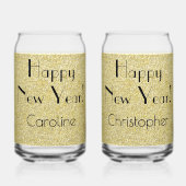 Can Glass Gold | Retro Name Happy New Year Dosenglas (Vorderseite)