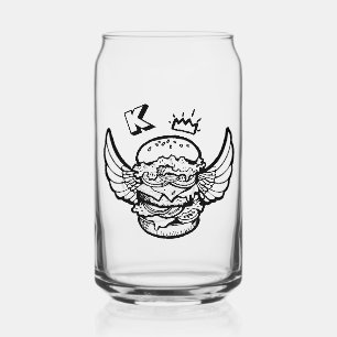 Can Glass mit Hamburger. Dosenglas