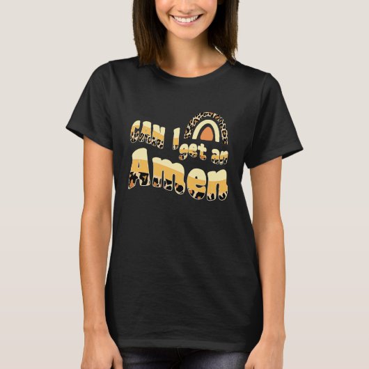 Can I Get An Amen Christian Jesus God  Leopard Pri T-Shirt (Vorderseite)