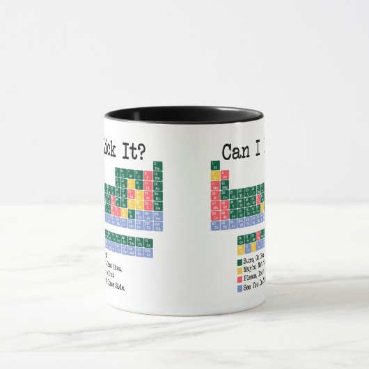 Can I Lick It Chemistry Periodic Table–Fun Science Tasse (Zentrum)
